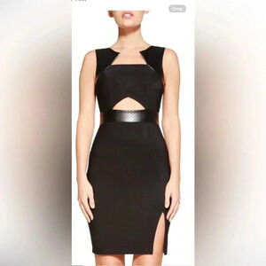 JustFab Lexie Bodycon Dress Casual Black Size L